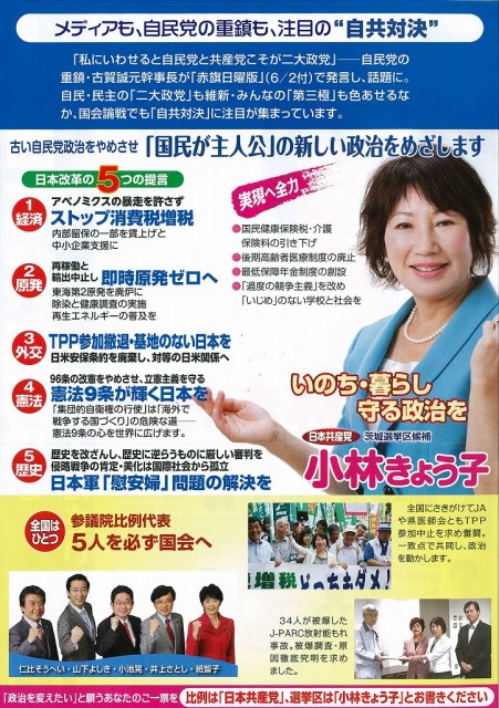 小林きょう子個人ビラ（裏）