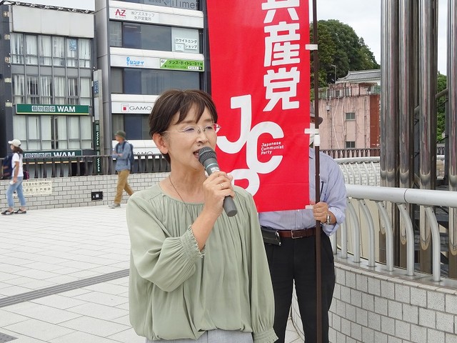 「県民共同アクション」で平和外交を訴える江尻県議